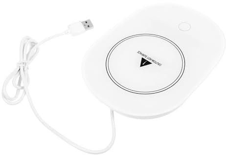 BESTonZON Chauffe-Tasse USB pour Bureau Et Voyage Maintient Boissons Chaudes Compatible avec Diverses Tasses Blanc