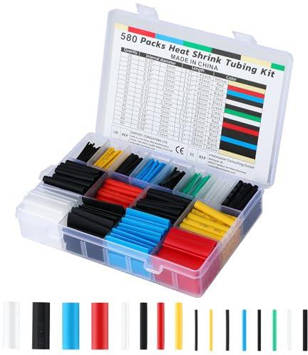 Termoretractil para Cables, Empalmes Cables Electricos, 580 PCS Tubo Termoretractil, Para la Conexión, Impermeabilización e Aislamiento de Cables en Uso Doméstico o Industrial