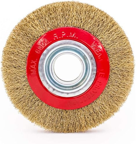 Rundbürste Drahtscheibe Stahl 175 mm 7 Zoll für Schleifmaschine Schleifscheibe mit gewelltem Draht aus Stahl, Stahlscheibe zum Entgraten und Polieren