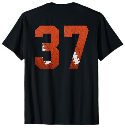 Nummer 37 Rückseite – American Football Trikot nummeriert T-Shirt