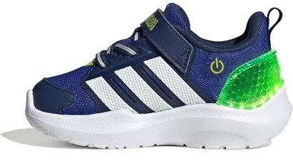 adidas Unisex-Baby Lightorama, Lucid Blue/White/Solar Slime, 7.5