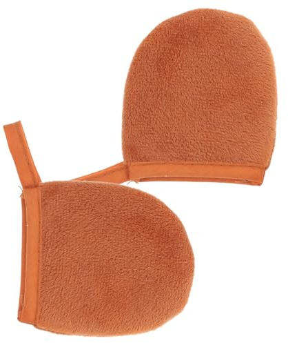 Happyyami Manoplas y Experiencia de Masaje para Aplicar Loción Bronceadora Marrón de Felpa Rápida Extensión y Protector Solar