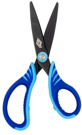 WEDO Gripy Hantverkssax 13 cm – vasst blad av rostfritt stål med titanbeläggning och PVD-teknik, ergonomisk och halkfri, sorterad färg (rosa, grön, blå) – perfekt för skola, kontor och hantverk