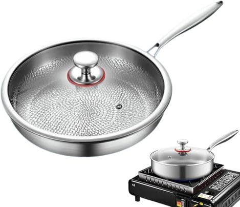 Sartenes y sartenes, sartén para huevos de calentamiento uniforme, olla antiadherente con tapa, utensilios de cocina de calentamiento uniforme para cocinar en casa, huevos, filetes, panqueques, estufa