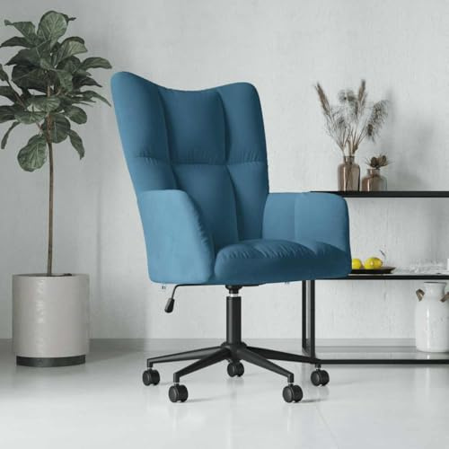 Frdhee Sillón de relax, sillón de televisión para salón, sillón de TV para salón, sillón relax azul terciopelo para dormitorio, estudio, comedor