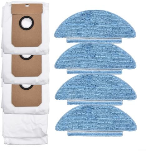 Yhenlovtt Kit de bolsas de polvo y paños de fregona de repuesto para aspiradoras Lubluelu SL60D SL61 SD80, juego de 8 piezas con bolsas de filtro de tela no tejida y trapos de limpieza para una
