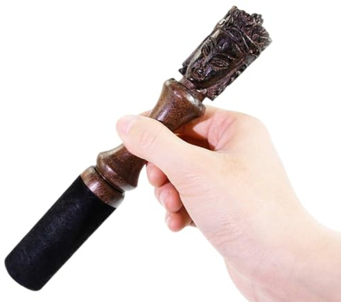 Maillet pour bol chantant tibétain en daim enveloppé de bois pour la méditation, le yoga, la pleine conscience (Bouddha)