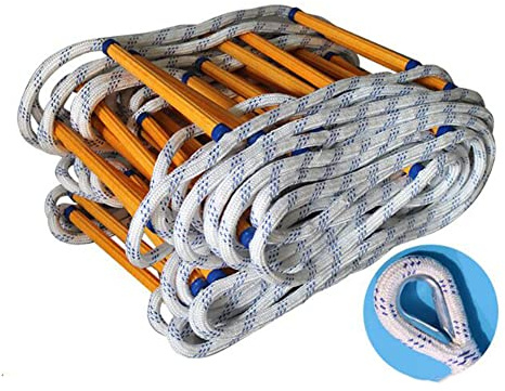Fire Escape Rope Ladder - Flame Resistant Emergency Ladder for Quick Escape, Fire Safety, and Training - Durable, Portable, Essential for Home & Office Use