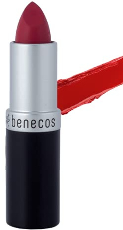 benecos - natural beauty Cosmetics - Mat Lipstick - Matt - With Organic Jojoba Oil and Organic Beeswax - Wow! Mat