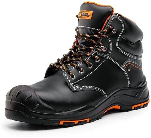 Black Hammer Men's Safety Boots 9972 (10 UK) Black