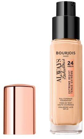 Bourjois Always Fabulous Fondotinta Coprente Liquido a Lunga Durata con SPF 20, 120 Light Ivory/Ivoire Clair, 30 ml