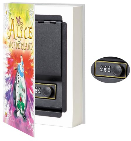 KASLVOX Alice in Wonderland Book Safe (Large, Combination Lock)