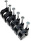 Lot de 100 clips de câble ronds noirs avec clous de fixation, type K (10 mm)