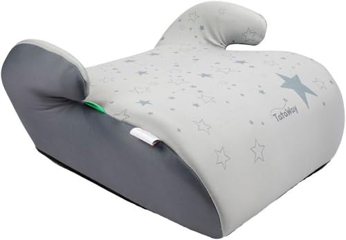Tataway Grau i-Size Kindersitz/Autositz, ECE R129/03, Sitzerhöhung für Kinder 125-150 cm, Kindersitzerhöhung Ergonomisch & Leicht, Tataway Grau Grafiken, (ca. 22-36 kg) - (ca 6–12 Jahre)