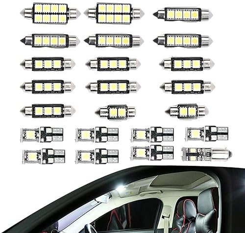 Teksome Bombilla LED para Coche con luz de Techo | 23 Bombillas LED para automóvil - 1.2-2.5W Super Brillante 60-130Lm, DC 12V, Bombillas LED de Luces Interiores para automóvil para conducción