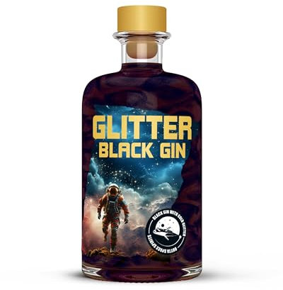 Outta Space - Glitter Black Gin - 0,5 Ltr. - 40% vol. - Schwarzer Gin mit Glitzer - Vegan