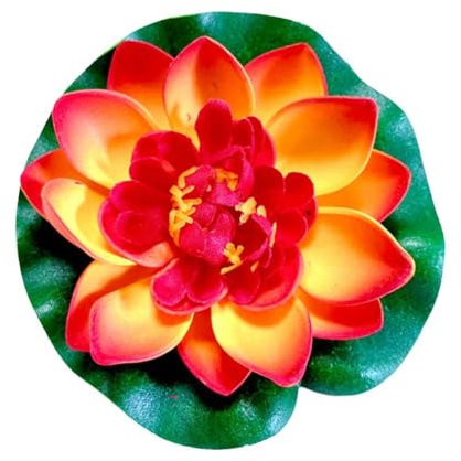 HFLWYWD Flor de loto de espuma flotante artificial con almohadilla de nenúfar, adornos realistas de loto para estanque, decoración realista para el hogar, jardín, estanque, acuario