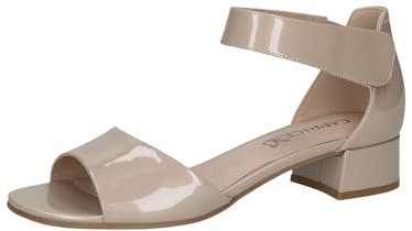 CAPRICE Damen Sandalen mit Absatz aus Leder mit Riemchen, Beige (Beige Patent), 41 EU