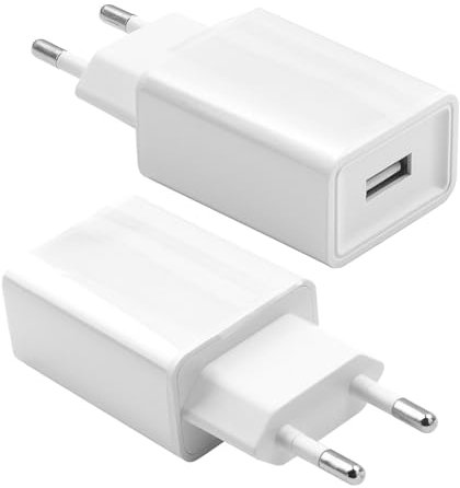 Wonvify 2 Pieza Cargador USB 5V/2A Universal, Adaptador de Enchufe de Carga USB A, Cabeza Charger Movil para i-Phone XS/X/X/MAX/8/7/ 6/6S/5S/Plus/i-Pad/Xiaomi/Samsung/Auriculare/Reloje Inteligente