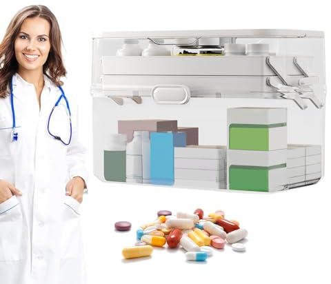Générique Organisateur De Médecine Organisateur De La Combinaison | Pharmacie Hedicine | Boîte À Mémoire Médicale, Boîte De Médecine Familiale | Organisateur De Médecine Familiale Boîte À Double Gard