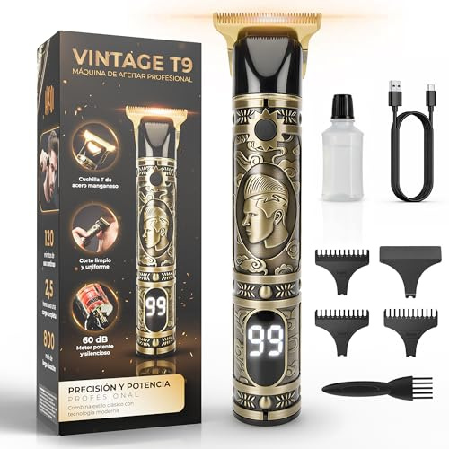 Hiridi Maquina de Afeitar Hombre Electrica con LED - Maquina de Cortar Pelo Hombre Inhalámbrica - Maquinilla de Afeitar Cortapelos - Recortadora De Barba con 3 Peines Intercambiables.