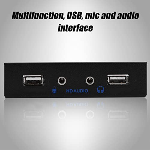 TOPINCN USB2.0 HDAUDIO Frontpanelomvandlare för 3,5'' Diskettstationsutrymme Till 2 USB-portar, Mikrofon/gränssnitt, Robust Metallkonstruktion, Stöder HD-, för Datorbyggare/IT-proffs