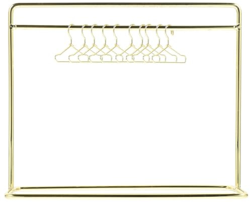SHINEOFI Set di Appendiabiti per Casa Delle Bambole, Mini Appendiabiti per Bambole da 9,8 Pollici con 10 Grucce, in Metallo per in Miniatura per Accessori per Mobili per Casa Delle, Forniture per