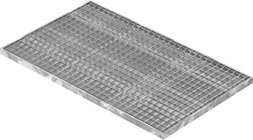 Fenau | Caillebotis/Grille conforme aux normes de l'industrie du bâtiment, Dimensions : 590 x 990 x 30 mm, Dimensions du maillage: 30/30 mm, galvanisée, cadre: 600 x 1000 x 33 mm)