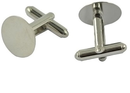 Sharplace 10 10pcs 15 mm Ronde Verbindungen Leer Einstellung Manschettenknöpfe Kleidung Zubehör