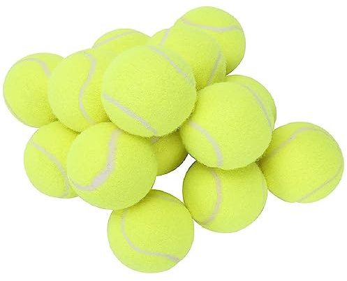 MorNon 20 Stück Tennisbälle Spielball Tennis Trainingsball Freitzeit Tennisbälle gelber Filz Ohne Innendruck mit Filzoberfläche 6,4cm Durchmesser für Kinder Erwachsene Übungs Tennis Freizeitspiel