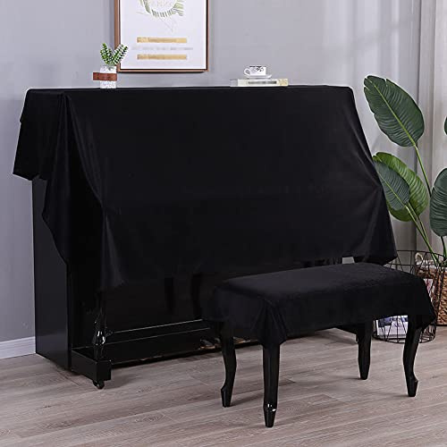 Copertura antipolvere per pianoforte, copertura protettiva per pianoforte in tessuto Pleuche, accessorio universale per pianoforte verticale a 88 tasti, 138 x 200 cm (non include la copertura della