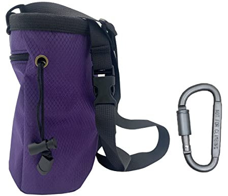 HOUSON Klettern Chalkbag mit Karabiner, Chalkbag Boulder Bag Chalkbag zum Klettern und Bouldern Kreide Beutel für Crossfit und Gewichtheben Lila Violett