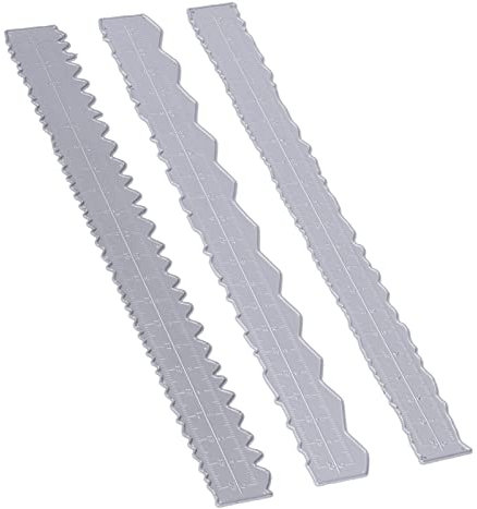 3 Stück Unregelmäßige Kanten Lineal Deckle Kanten Lineal Reißlineal DIY Herstellung Kohlenstoffstahl für Kartenherstellung Papier