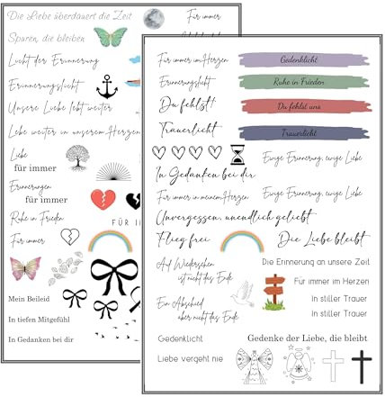 MilaBoo® Kerzentattoos Trauer I DIY Aufkleber für besondere Anlässe, einfache Anwendung, vielseitig einsetzbar (Trauer)