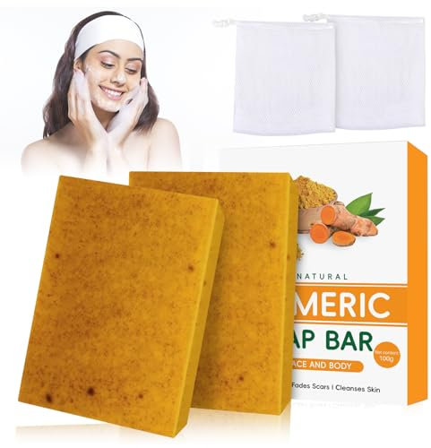 Seife Kurkuma Seife,Turmeric soap kurkuma seife für gesicht, Vitamin C Seifenstück kojic acid soap für Gesicht und Körper drache