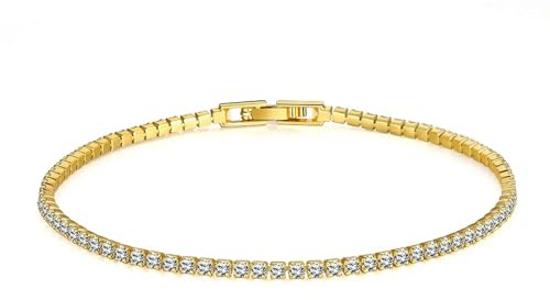 925 Sterlingsilver simulerade Moissanite Diamanter Armband för Kvinnor Gul Vit Guld Färg Födelsedag Smycken Present