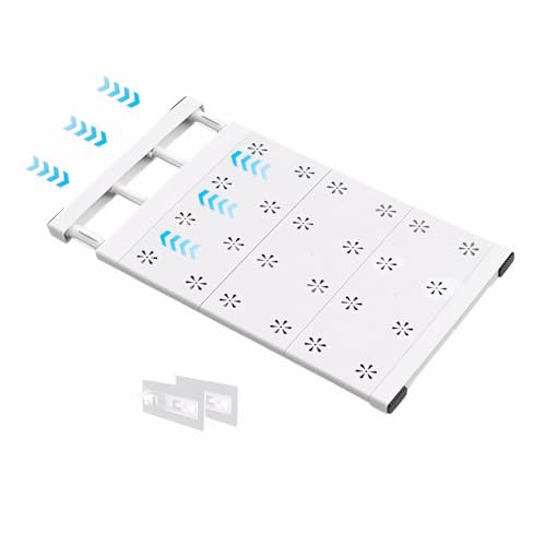 Accmuzzy Ripiano regolabile per armadio, mensole per armadio, scaffale senza fori, sistema di organizzazione per armadio, armadio, cucina, bagno (38-60 cm)