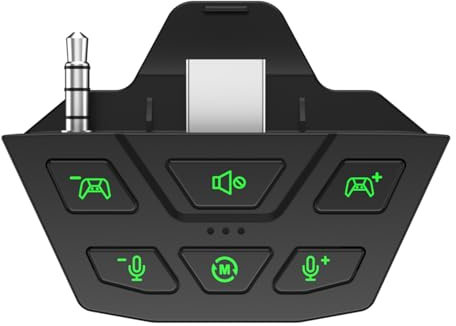 AARONMEI Headphone Adapter Compatible with Xbox One/Series X/S Controller with Audio Balance & Microphone Adjustment for Gaming Headsets (Black)