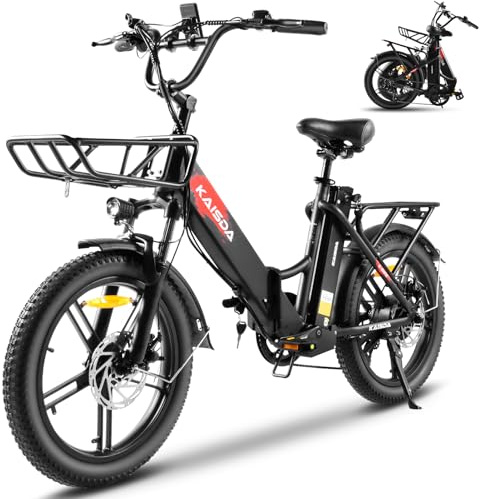 KAISDA Electric Bike for Adults 20 E Bike with LCD Display,Removable 36V 20.8AH Lithium Battery 80-100KM Max Range,7 Speed City E Bike