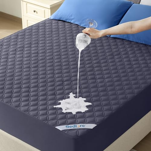 BEDLORE Waterproof Super King Mattress Protector, Breathable TPU, Blue | Extra Deep Pocket, Brushed Microfiber, Hypoallergenic, Noiseless, Oeko-Tex Mattress Cover, Machine Washable