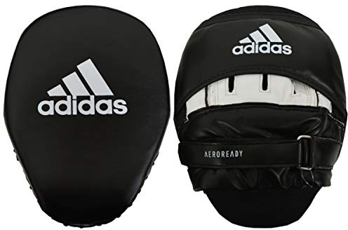 adidas Pratzen Paar - Training Curved Focus Mitt Short, Einheitsgröße 26 x 18 x 9 cm, schwarz/weiß, ideal zum Boxtraining