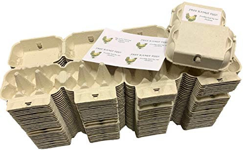 Anglia Farm Supplies Bulk Buy - 280 White Egg Boxes Cardboard Cartons Effect 6 - 1/2 dozen Premium Quality includes 24 labels