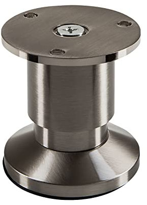 SOTECH Möbelfuß Terra Höhe 50 mm Edelstahloptik gebürstet Sofafuß höhenverstellbar bis max. 15 mm, belastbar bis 250 kg