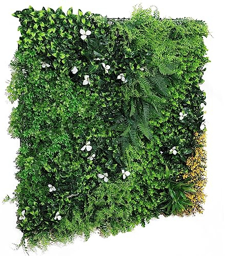 ANMINY 16Pcs Grass Wall Panels 10 x 10 Artificial Grass Plant Greenery Wall Backdrop 11 Sqft Thickened High-Density Faux Boxwood Panels Privacy Fence Hedge for Indoor Outdoor Party Wedding Garden