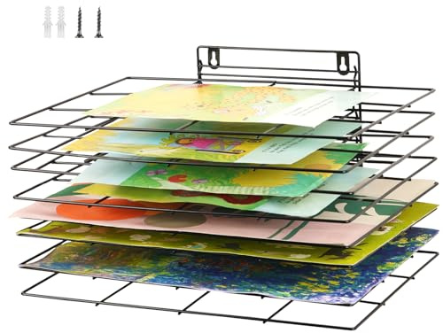 Lzttyee Estante de Secado de Arte para Aula, Estante de Secado de Pintura pequeño, Estante de Almacenamiento de Arte de Pared con 8 estantes extraíbles para aulas y Estudios de Arte (8 estantes)