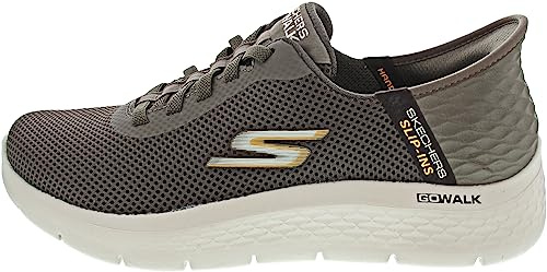 Skechers Men's Hands Free Slip-ins: Go Walk Flex Hands Up Sneaker, Brown, 12 X-Wide