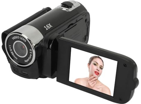 Annadue Cámara Digital 4K para Fotografía y Vídeo, Videocámara con Pantalla Giratoria de 2,4 Pulgadas, Grabadora de Vídeo HD con Zoom 16X con Luz de Relleno, Cámara Compacta para Viajes