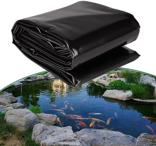 Dtyubfg Bâche de Bassin en HDPE Noir Bâche Liner pour Bassin Flexible Doublure préformée pour Bassin à Poissons aux intempéries Flexible pour Piscine aménagement paysager (Taille : 5X10m)