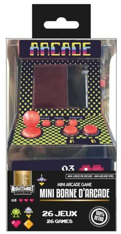MISTER GADGET, MG3565, Jeu Arcade 26 Jeux, Console de Jeu Rétro avec 26 Jeux Intégrés, Modèle, Couleur Noir, Jeu pour Adultes, Console Rétro avec 26 Jeux