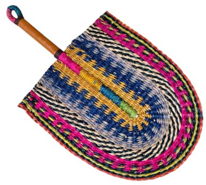 Éventail en Paille Tissé À La Main - Accessoire De Danse, Décoration Murale Et Maison, Ventilateur Portatif pour Fêtes D'Été Et Plages, 20X38Cm